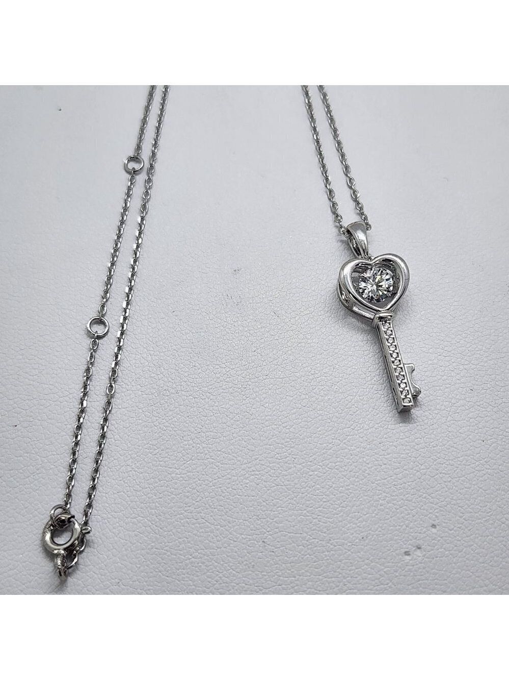 Brand New Sterling Silver 925 Key Heart Necklace - Picture 4 of 5
